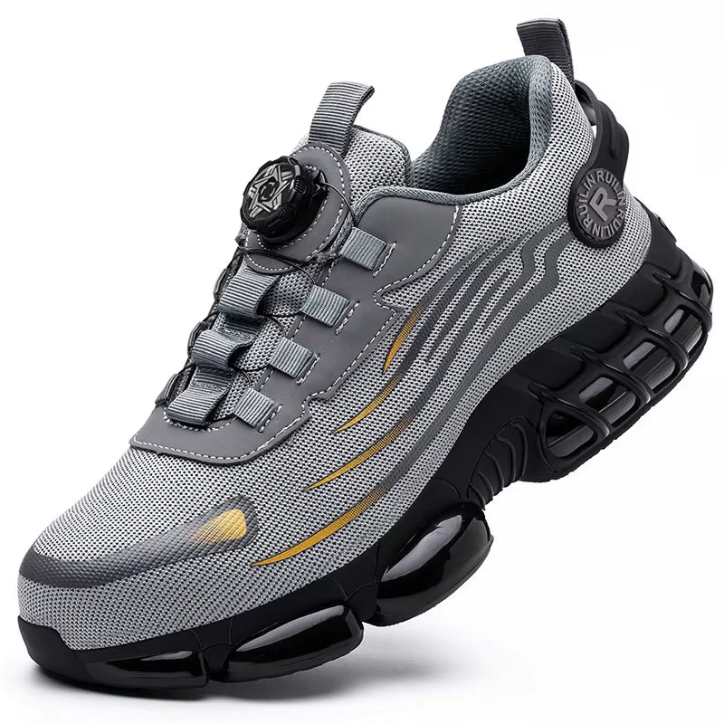 Rotating Button New Safety Shoes Men Anti-Smash Anti-Puncture Work Shoes Fashion Men Sport Shoes Security Protective Boots Men