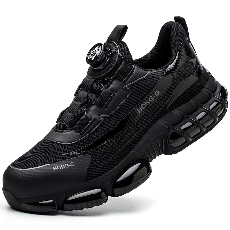 Rotating Button New Safety Shoes Men Anti-Smash Anti-Puncture Work Shoes Fashion Men Sport Shoes Security Protective Boots Men