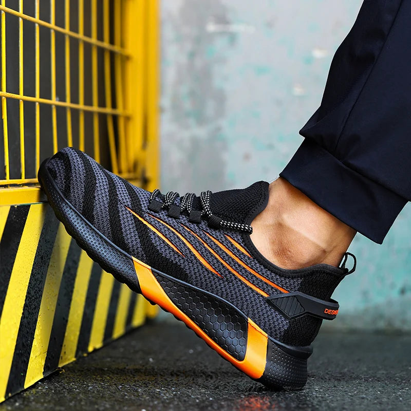 Men Work Safety Shoes Anti-Puncture Working Sneakers Male Indestructible Work Shoes Men Boots Lightweight Men Shoes Safety Boots
