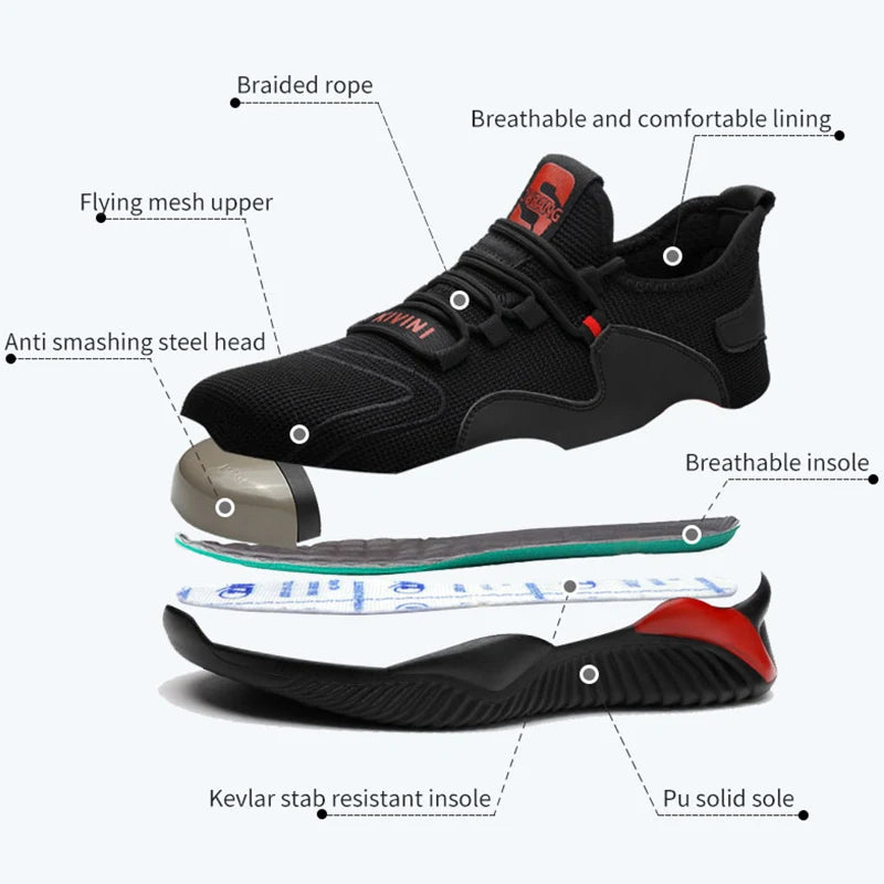 2026 New Style Men Women Work Shoes Steel Toe Cap Safety Boots European Standard Anti-Smash Anti-Puncture Men Shoes Safety Shoes