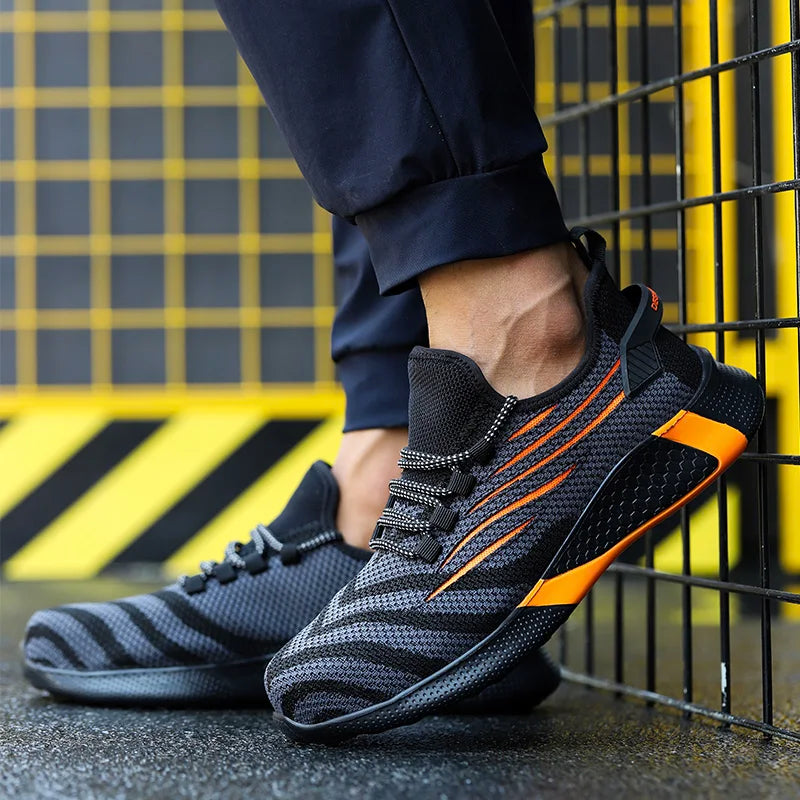 Men Work Safety Shoes Anti-Puncture Working Sneakers Male Indestructible Work Shoes Men Boots Lightweight Men Shoes Safety Boots