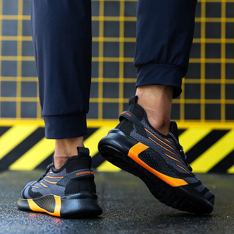 Men Work Safety Shoes Anti-Puncture Working Sneakers Male Indestructible Work Shoes Men Boots Lightweight Men Shoes Safety Boots